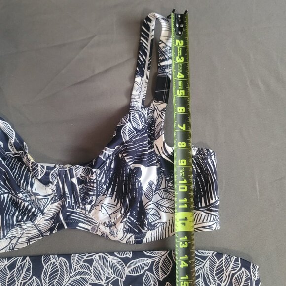 Swimsuits For All Bikini Set Womens 20 White Black Tropical Tummy Control Beach - Picture 7 of 14